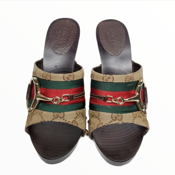 GUCCI HORSEBIT MULES CANVAS - Picture 15 of 16